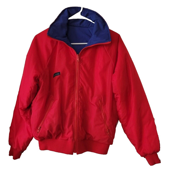 Vintage Columbia Large Ski Bomber Jacket Reversible Red Blue Thinsulate 3m - Picture 5 of 7